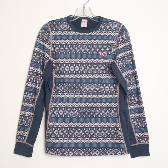 Kari Traa Long Sleeve Top Activewear Thermo Base Layer Lune Gray Pink Medium - Picture 3 of 14